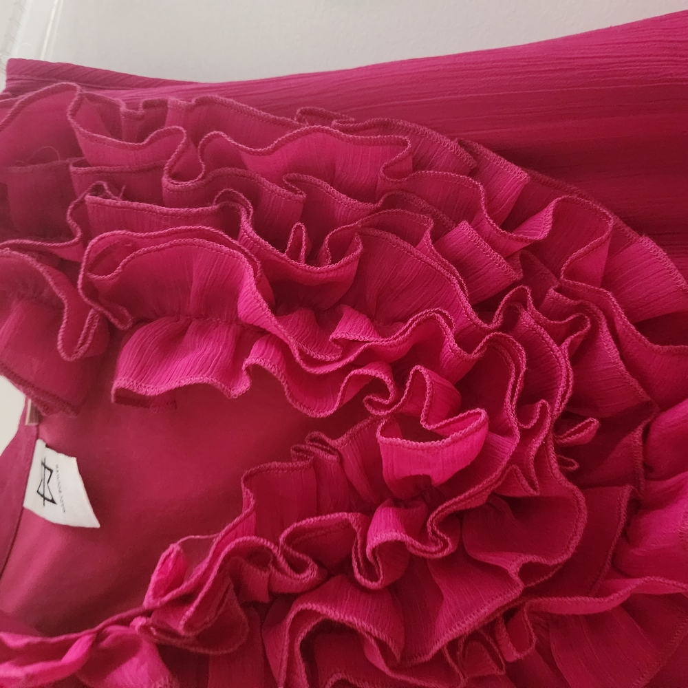Elegant Pink Ruffled Skirt